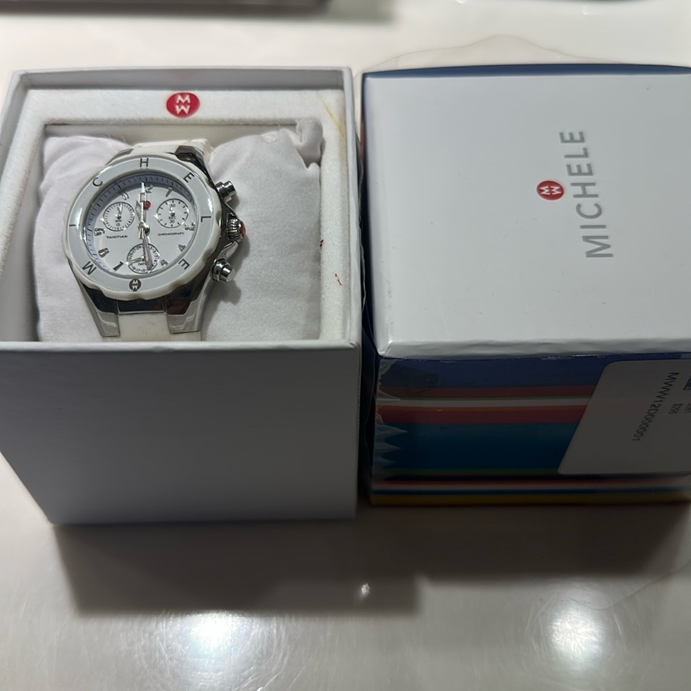Michele Tahitian jelly bean white watch. Good condition